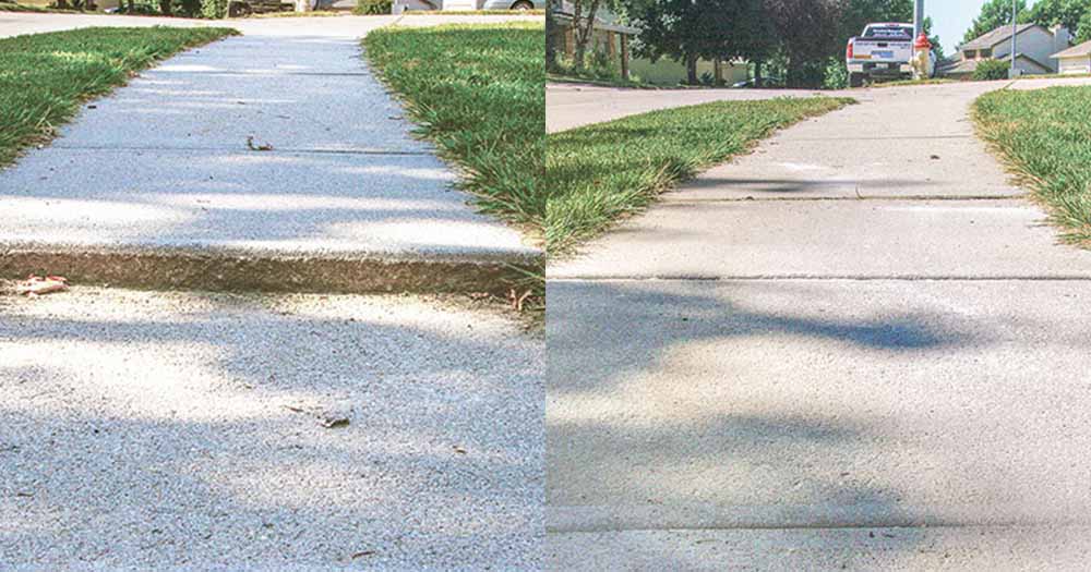 concrete repair for sidewalk before and after